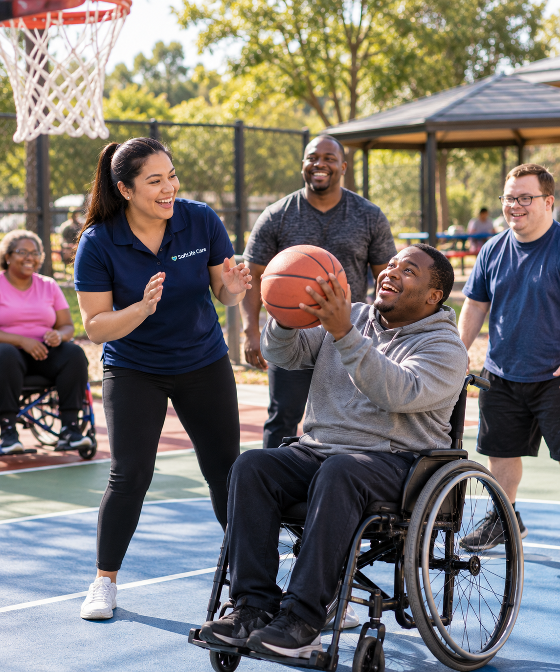 inclusive basketball fun in the park